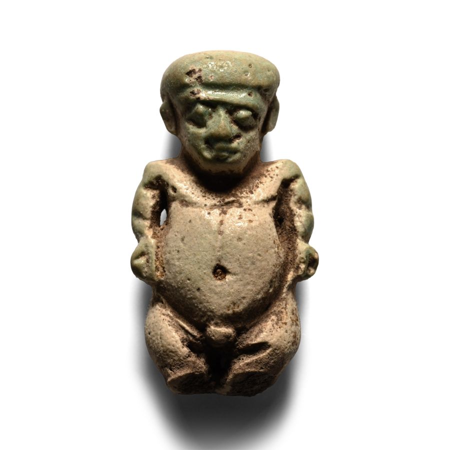 Egyptian Faience Pataikos Amulet