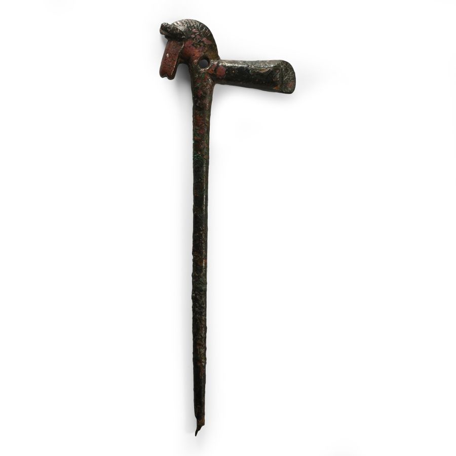 Greek Geometric Pin with Horse Terminal