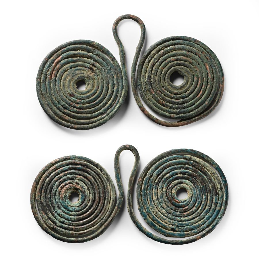 Bronze Age Spectacle Pendant Pair