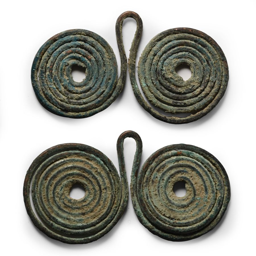 Bronze Age Spiral Pendant Pair