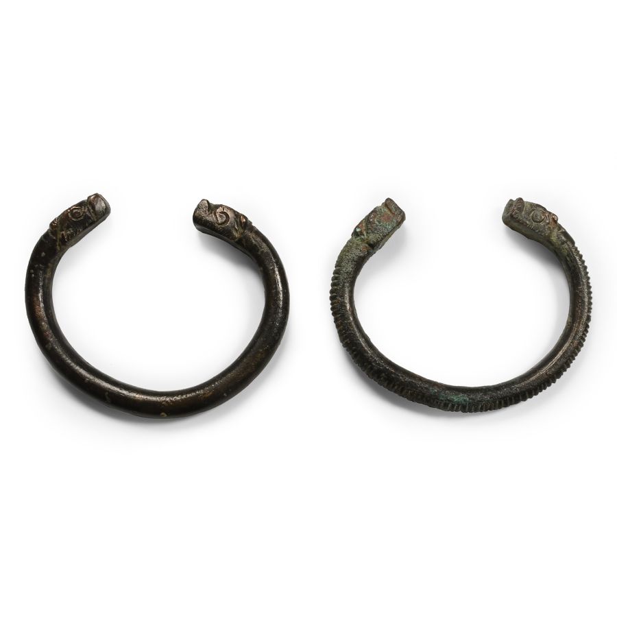 Western Asiatic Decorated Bronze Bracelet Pair