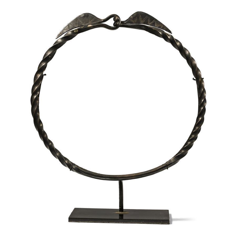 Viking Silver Twisted Torc with Stamped Terminals