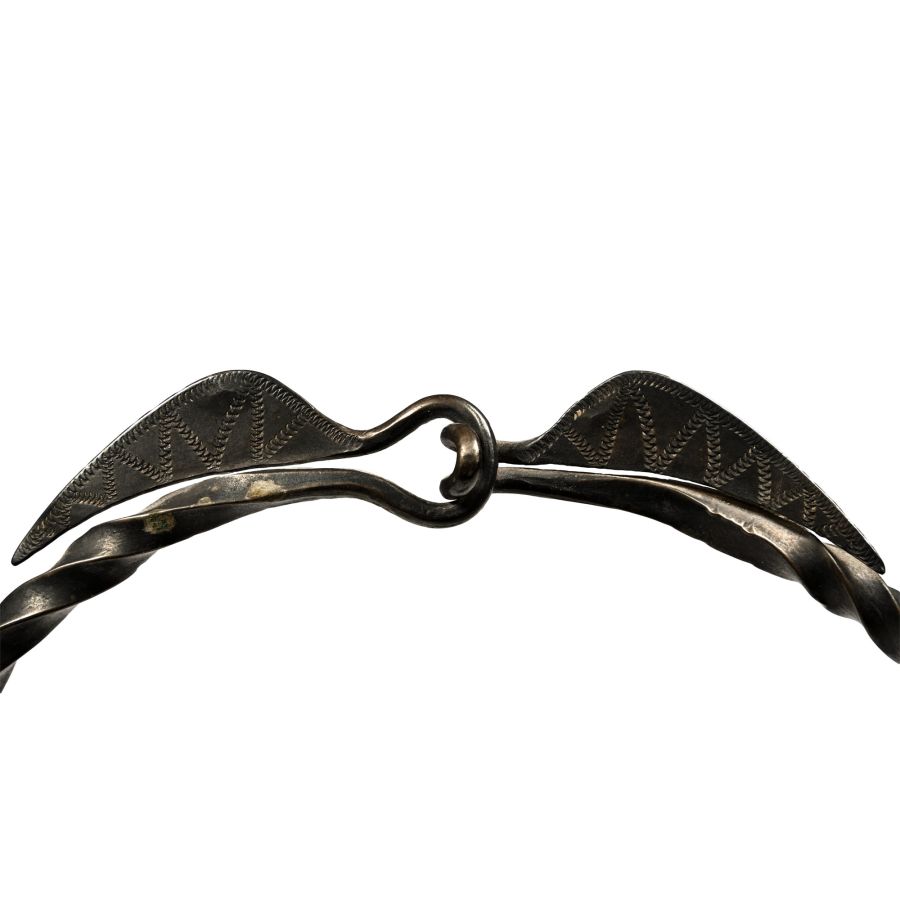 Viking Silver Twisted Torc with Stamped Terminals