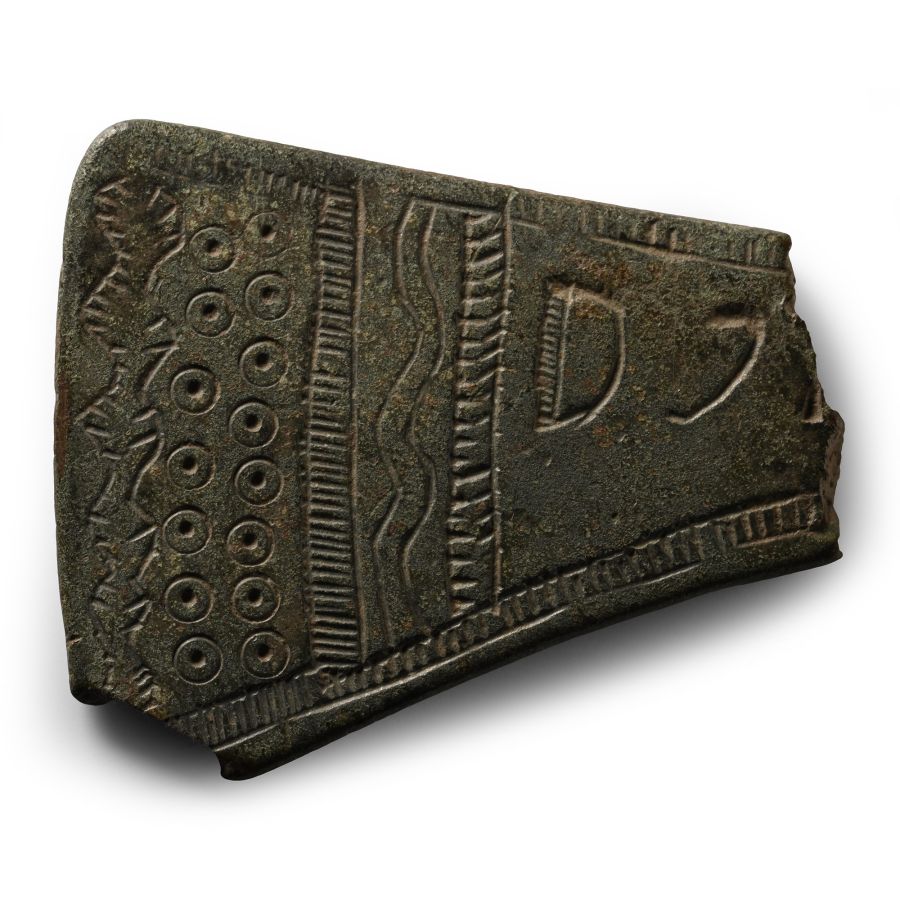 Viking Decorated Bronze Axehead Section