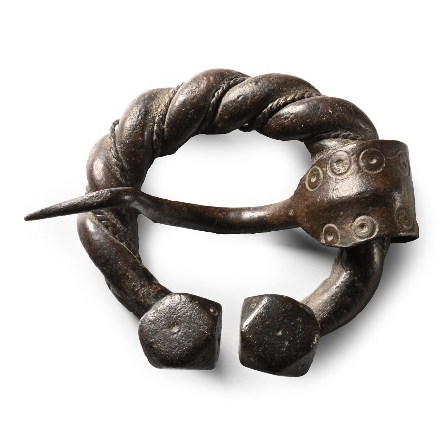 Viking Bronze Twisted Penannular Brooch
