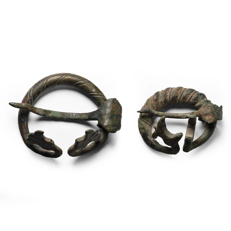 Viking Bronze Twisted Penannular Brooch Group