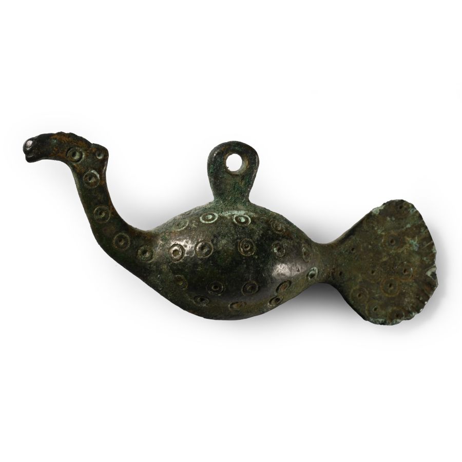 Viking Bronze Decorated Bird Pendant