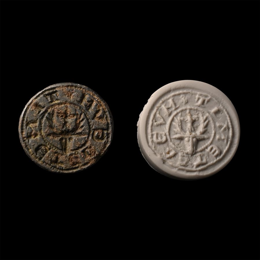 Medieval Bronze Seal Matrix with Stag