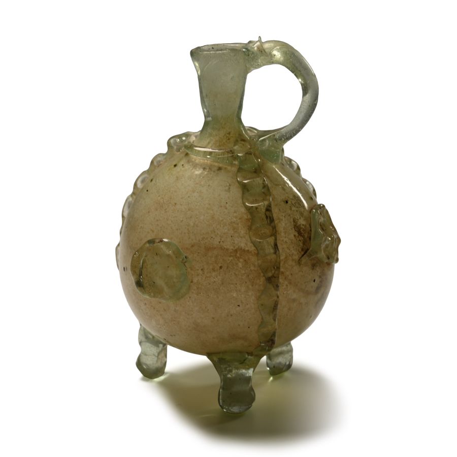 Late Roman Glass Vessel with Trail