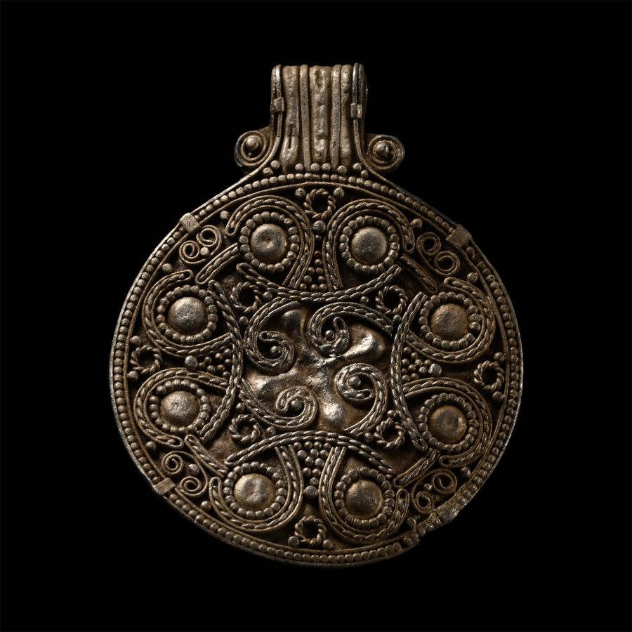Scandinavian Viking Silver Filigree Pendant