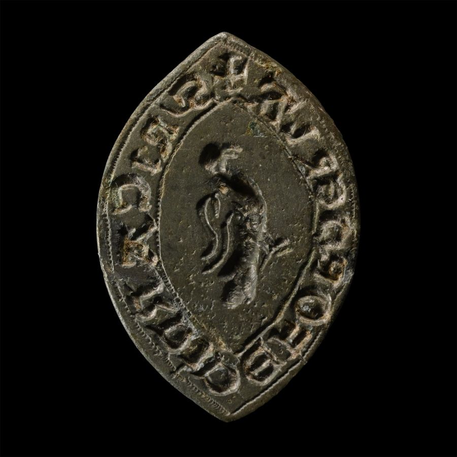 Medieval Bronze Seal Matrix with Bird
