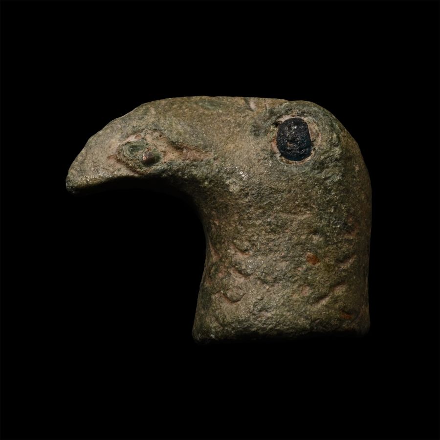 Viking Age Bronze Eagle-Head Riding Crop Terminal