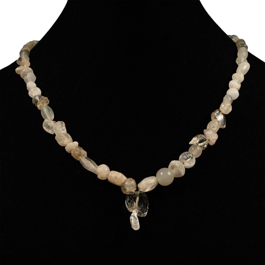 Western Asiatic Rock Crystal, Glass and Stone Bead Necklace String