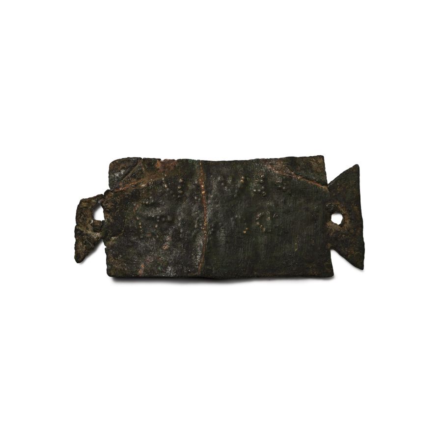 Roman Bronze Inscribed Tabula Ansata