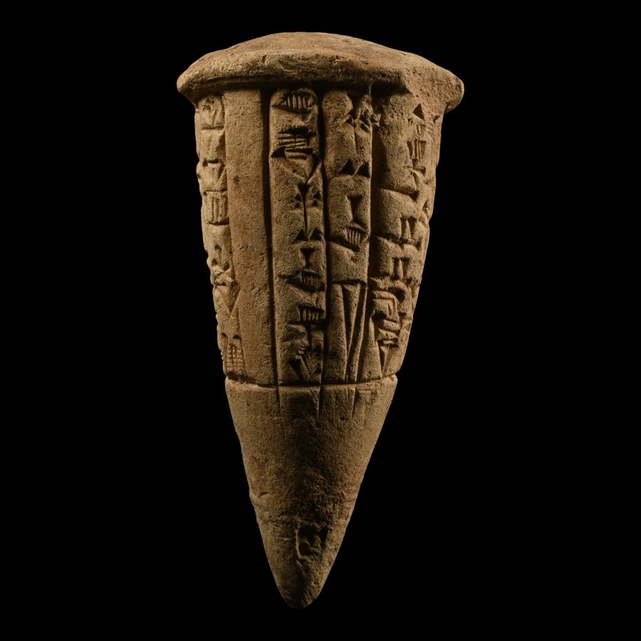 Sumerian Terracotta Foundation Cone From Lagash