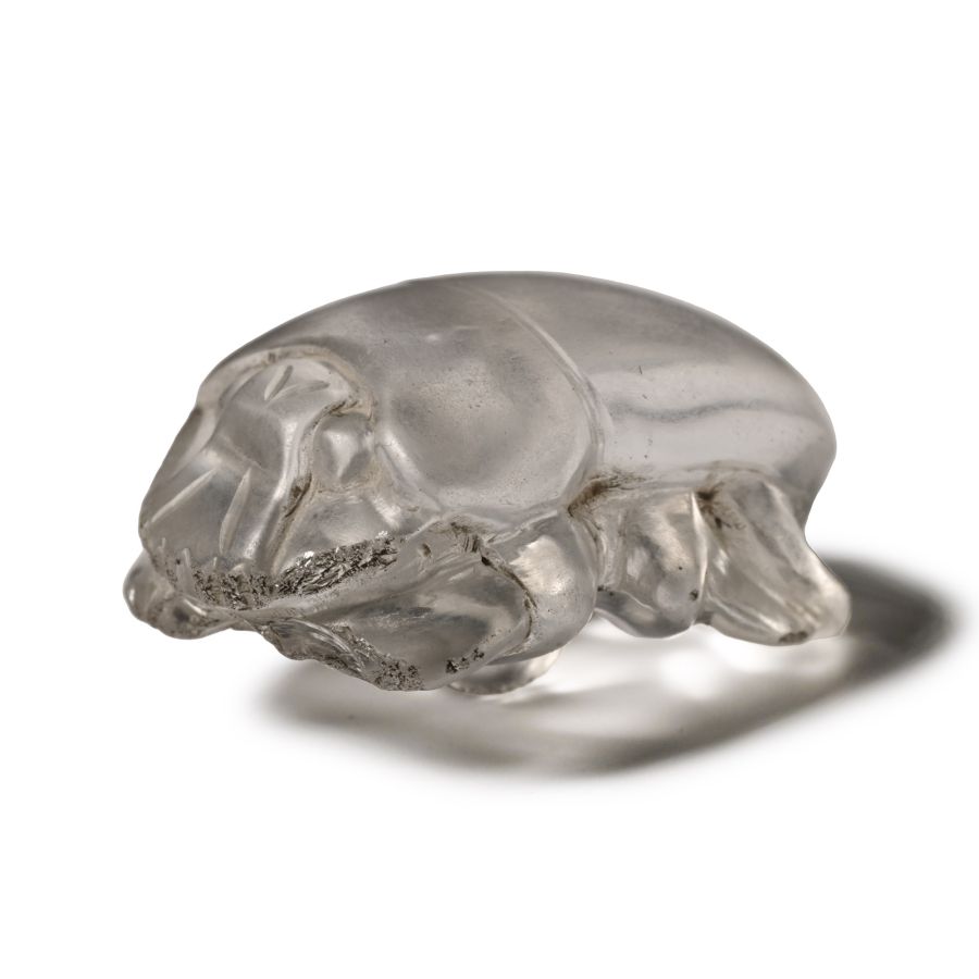 Egyptian Rock Crystal Heart Scarab