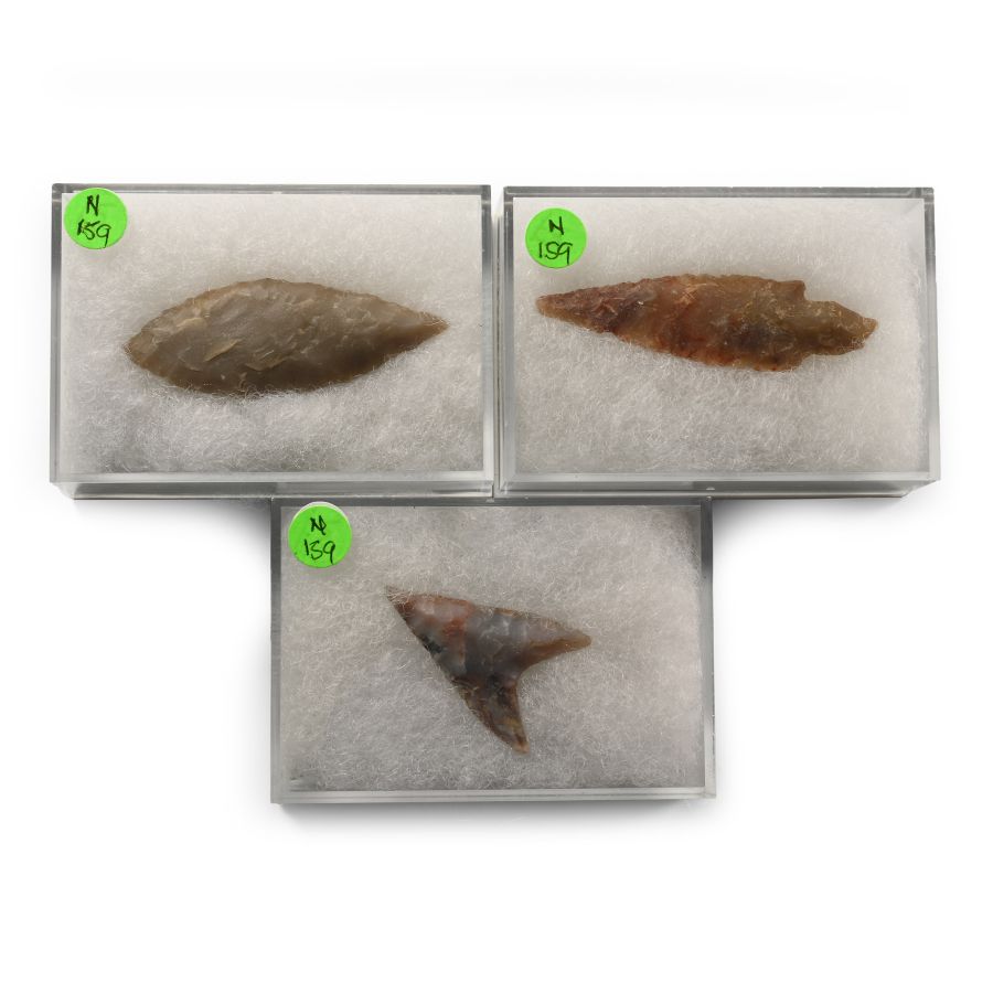 Stone Age Knapped Arrowhead Collection