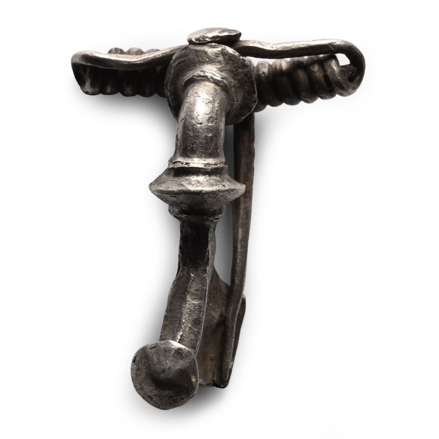 Roman Silver Trumpet Brooch