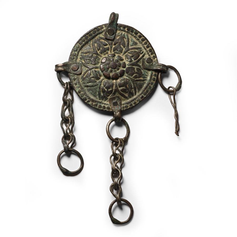 Byzantine Bronze Floral Chain Junction