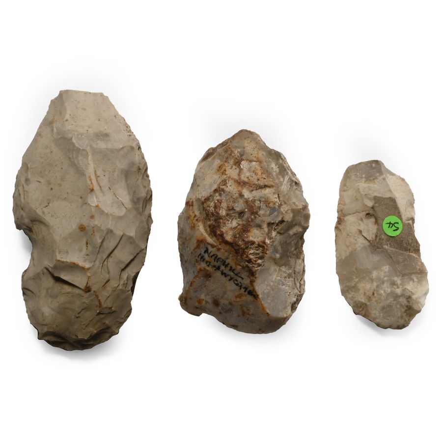 Stone Age Flint Hand Axe and Tool Group