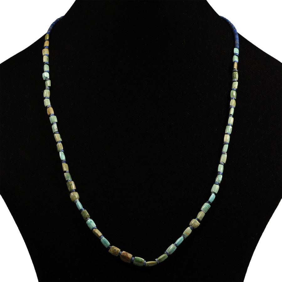 Mesopotamian Turquoise and Lapis Lazuli Bead Necklace String