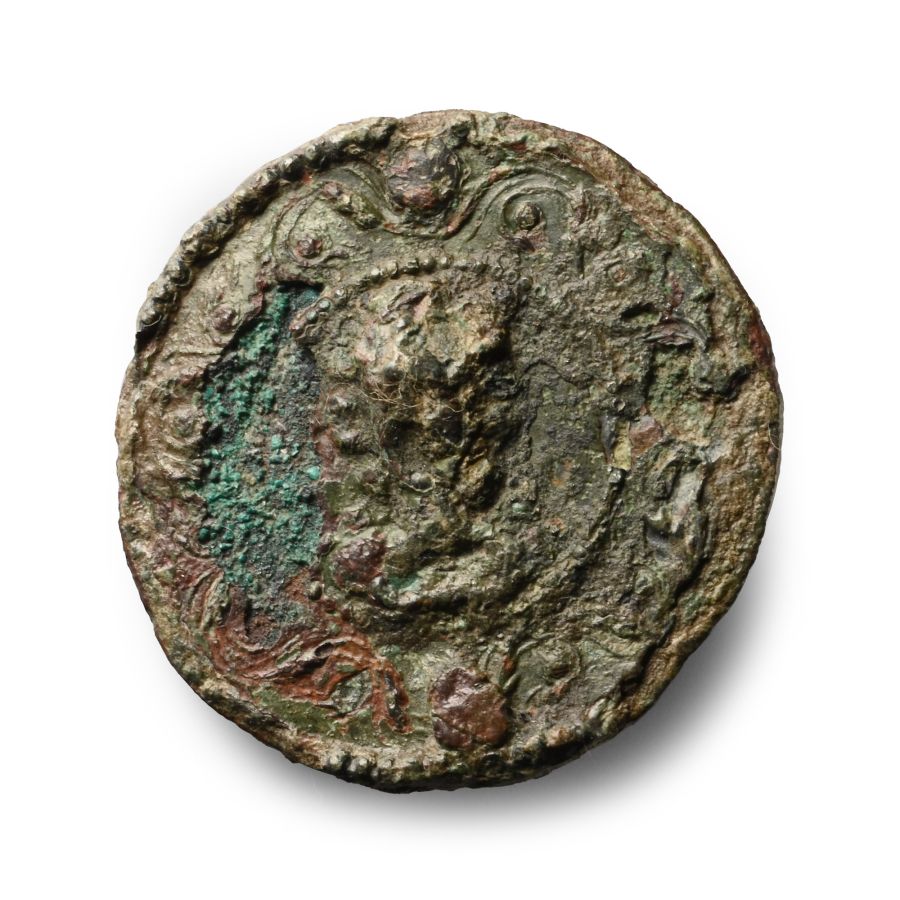Roman Bronze Plate Brooch with Portrait of an Emperor