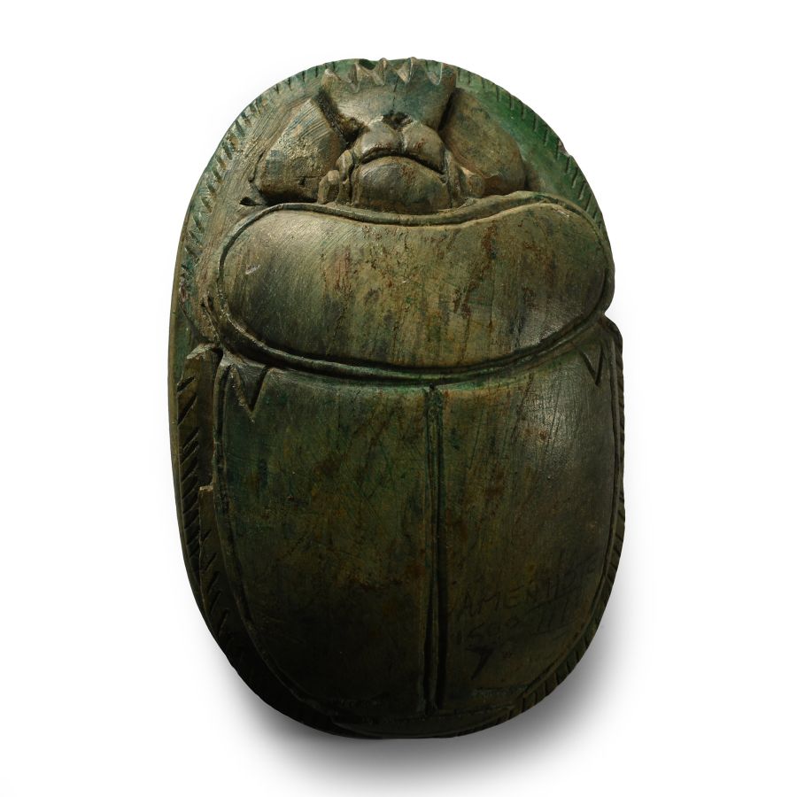 Grand Tour Steatite Scarab with Hieroglyphics