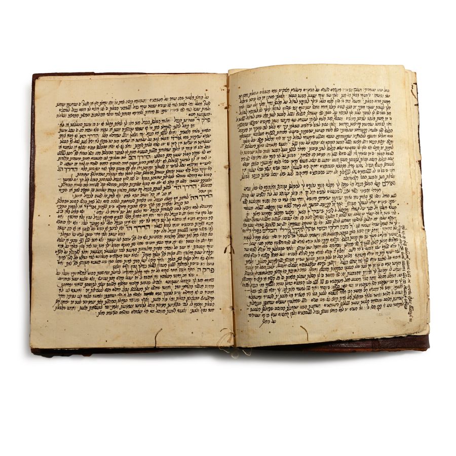 Hebrew Leather Bound Manuscript of Book of Psalms