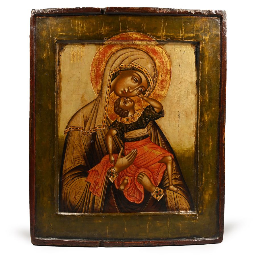 Icon with Virgin Eleousa and Child