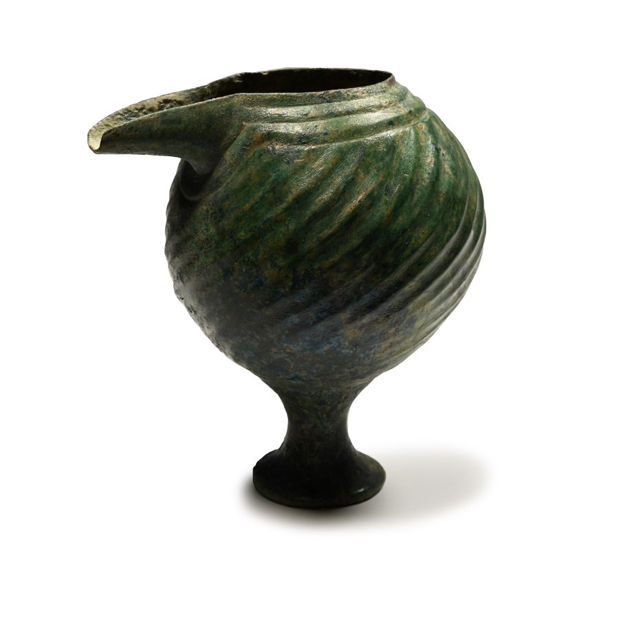Elamite Spouted Bronze Vessel with Twisted Design
