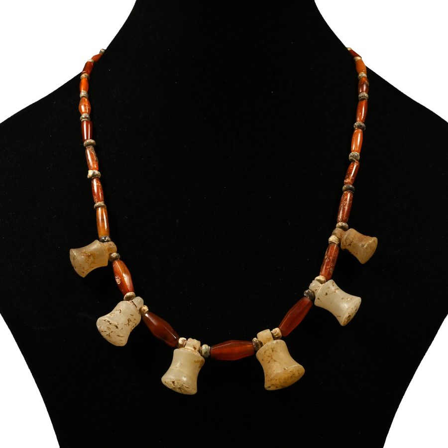 Elamite Carnelian Necklace with Stamp Seals