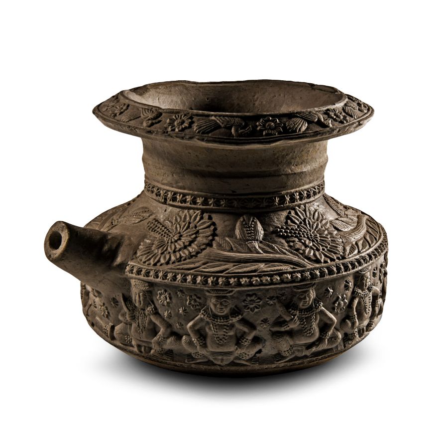 Chandraketugarh Ceramic Vessel with Seated Gods