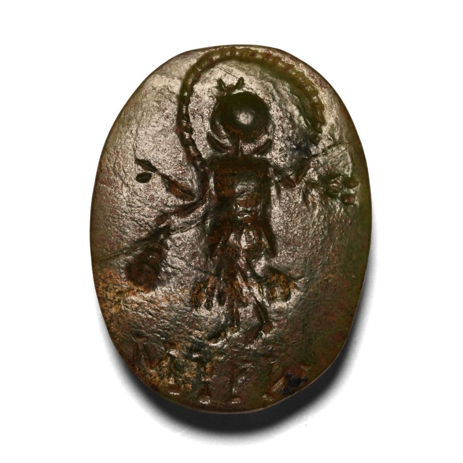 Roman Gnostic Magical Gemstone with Goddess Selene