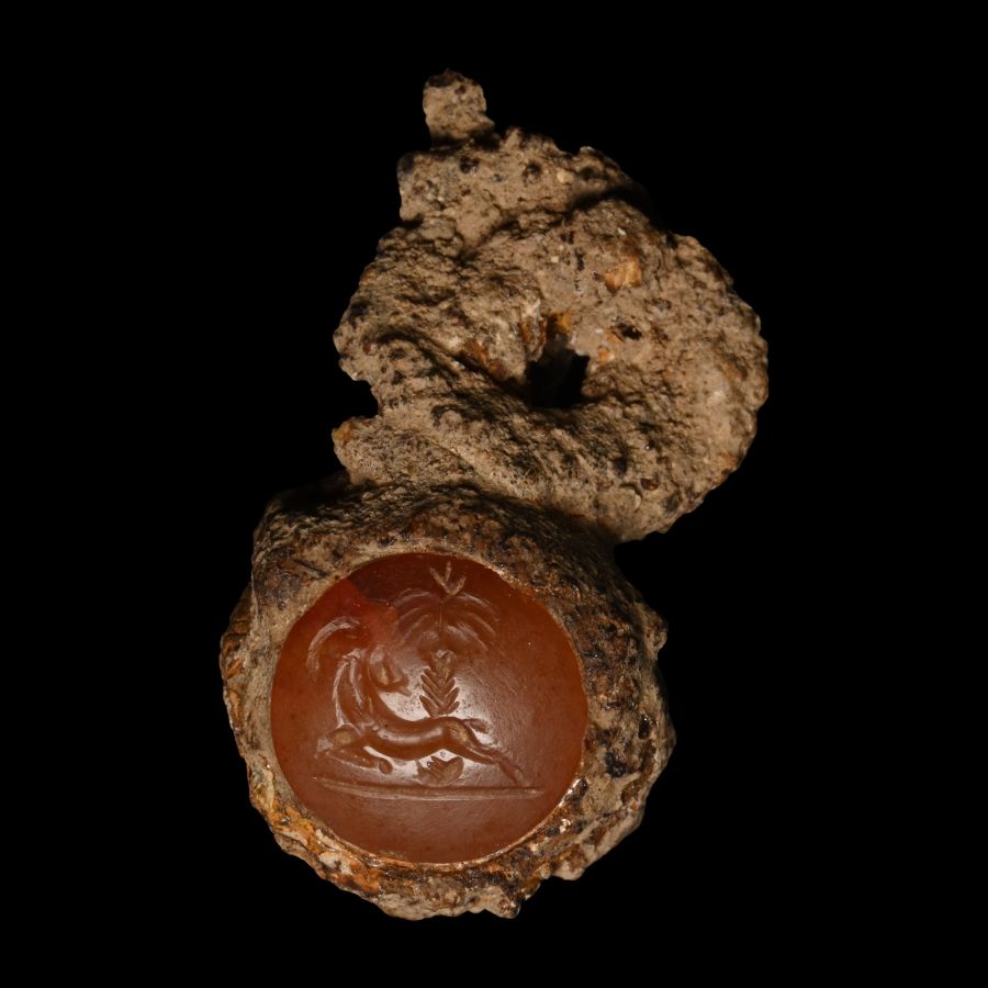 Roman Gemstone in Original Iron Ring