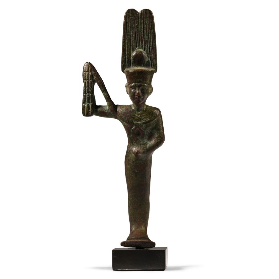 Egyptian Bronze Amun-Min-Kamutef Statuette