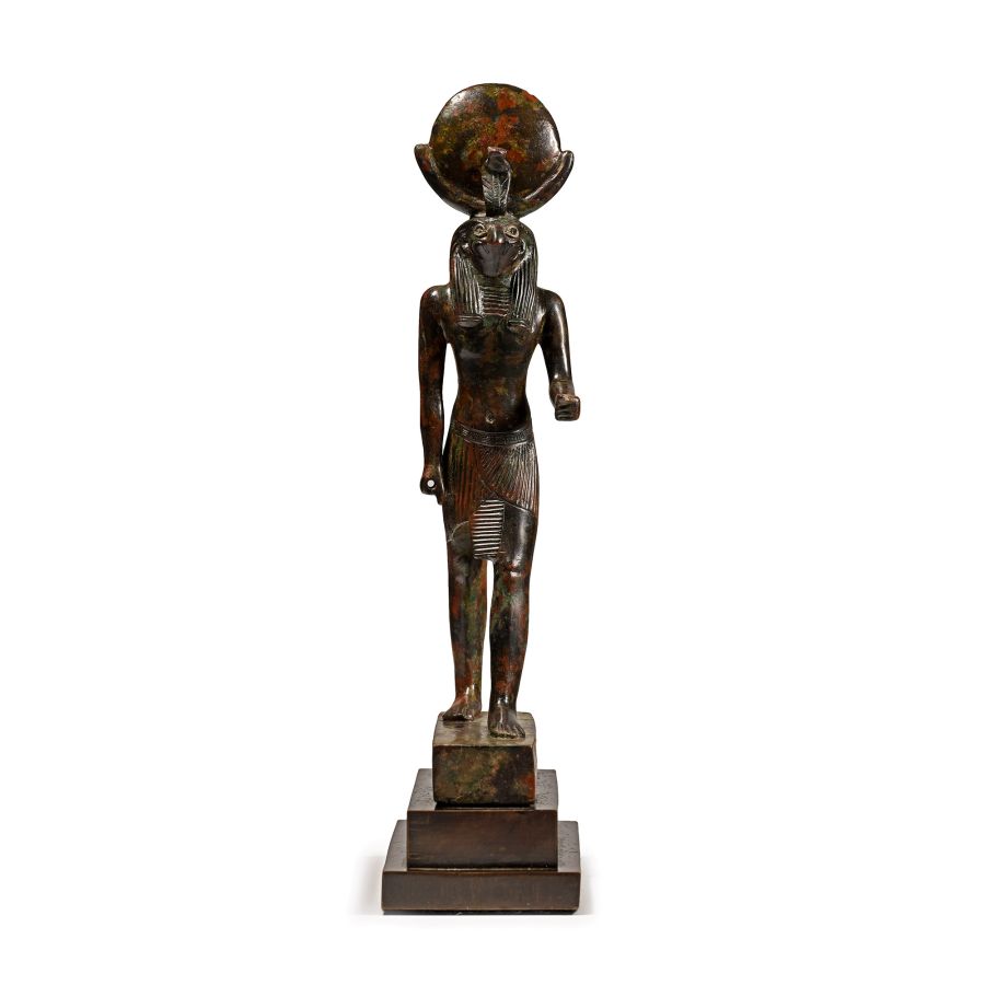 Large Egyptian Bronze Statue of Khonsu