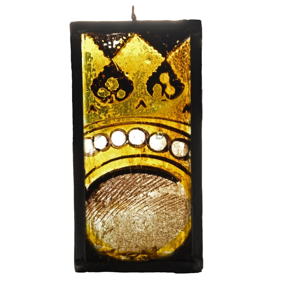 Post Medieval Stained Glass Panel with Crown