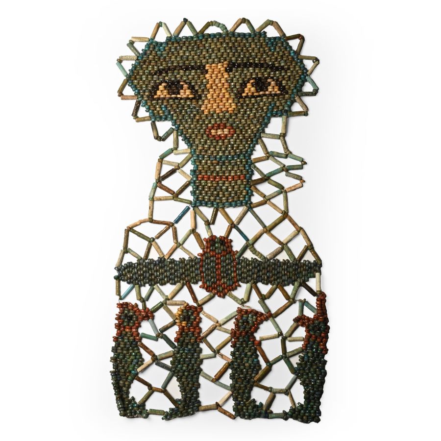 Egyptian Faience Bead Mummy Face Mask