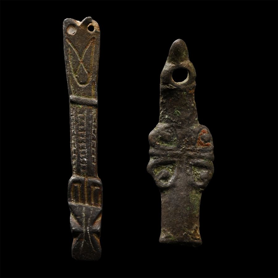 Anglo-Saxon Bronze Strap End Group