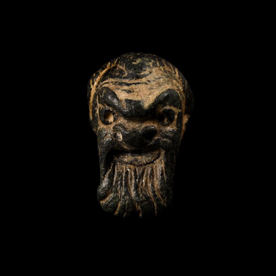 Graeco-Roman Bronze Appliqué in the Shape of an Actor's Mask
