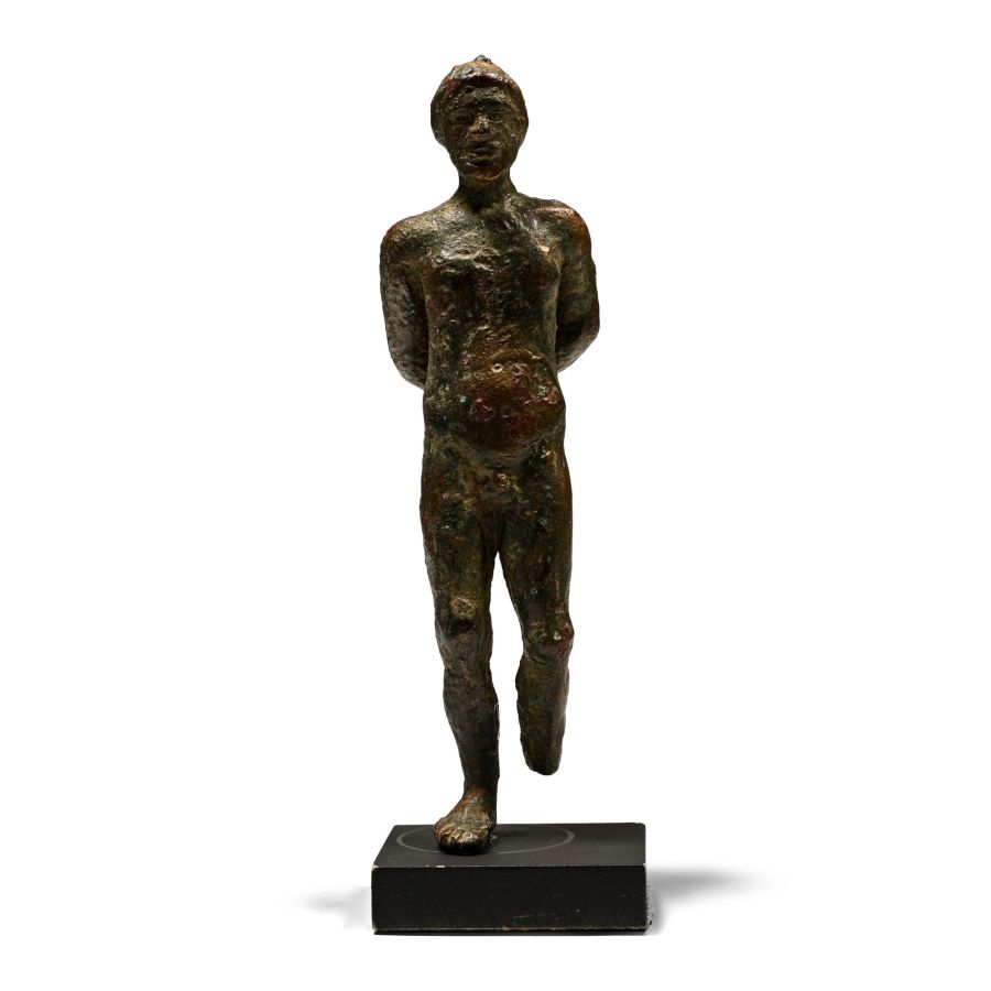 Hellenistic Bronze Figure of a Bound Captive