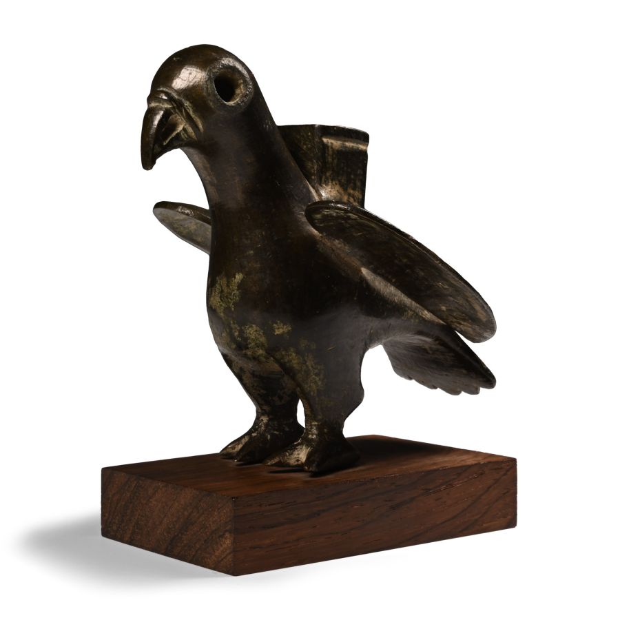 Western Asiatic Bronze Incense Burner in the Shape of an Eagle
