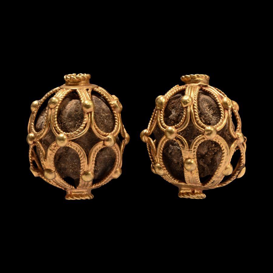 Byzantine Gold Openwork Beads from Earrings