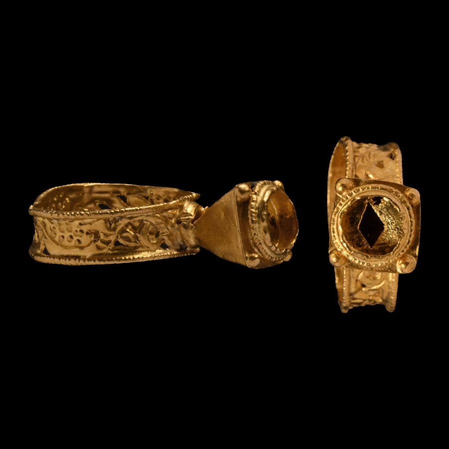 Byzantine Gold Openwork Architectural Ring