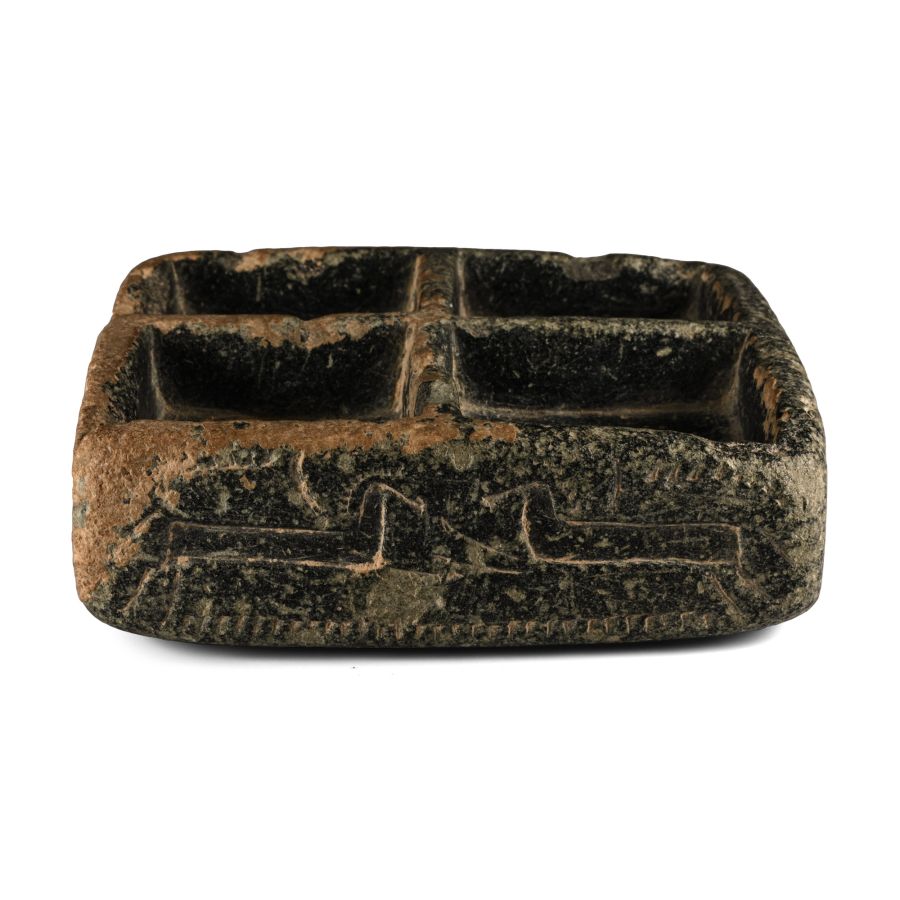 Syro-Hittite Steatite Container with Engraved Pairs of Animals