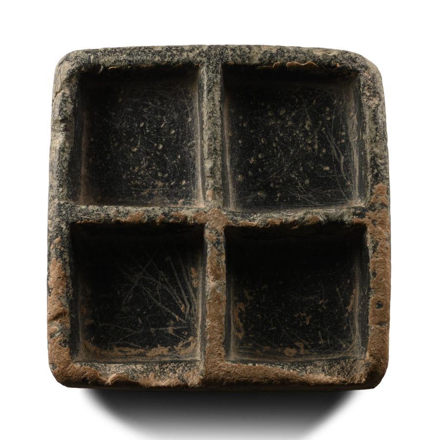 Syro-Hittite Steatite Container with Engraved Pairs of Animals