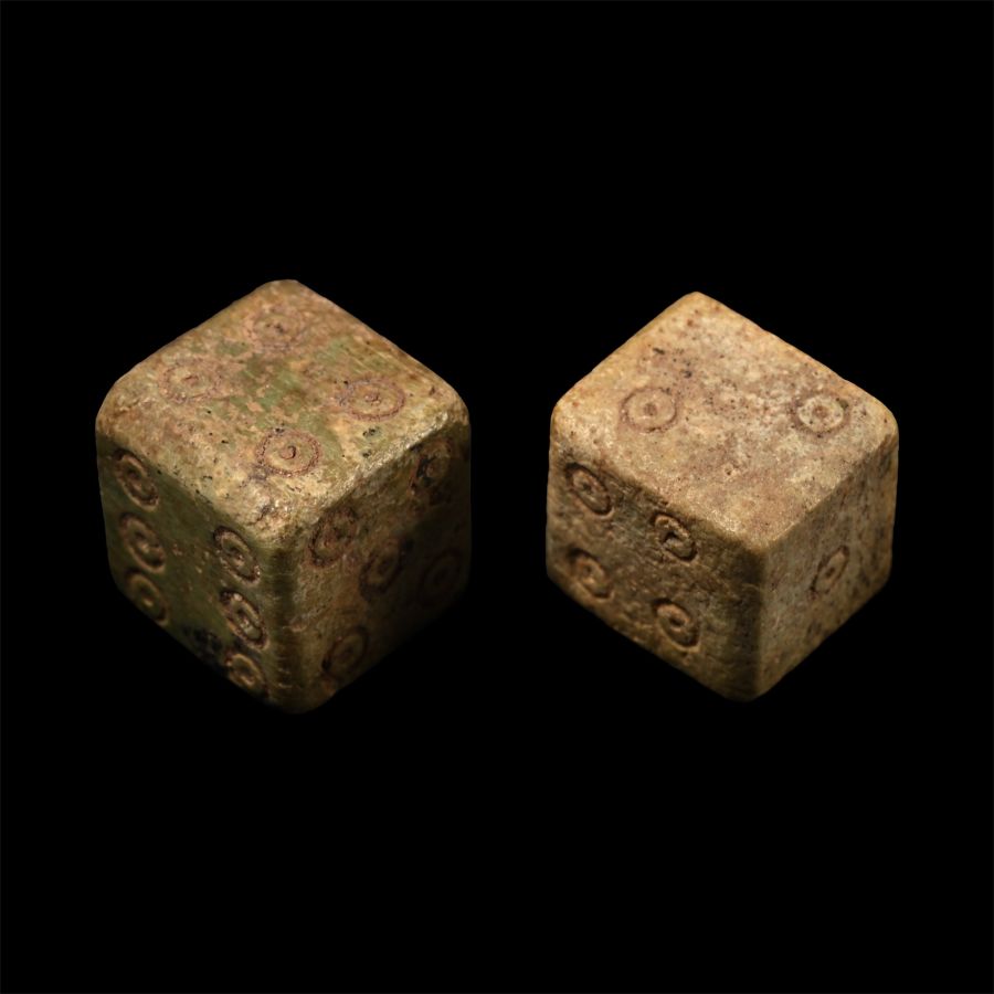 Roman Bone Gaming Dice Pair