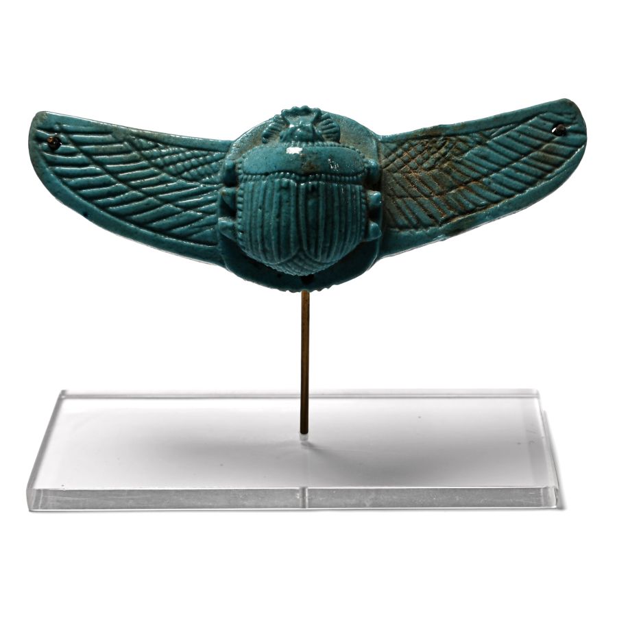 Egyptian Blue Faience Scarab