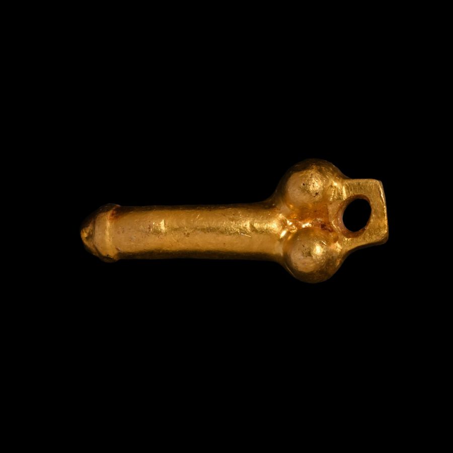 Roman Gold Amulet in the Shape of a Phallus
