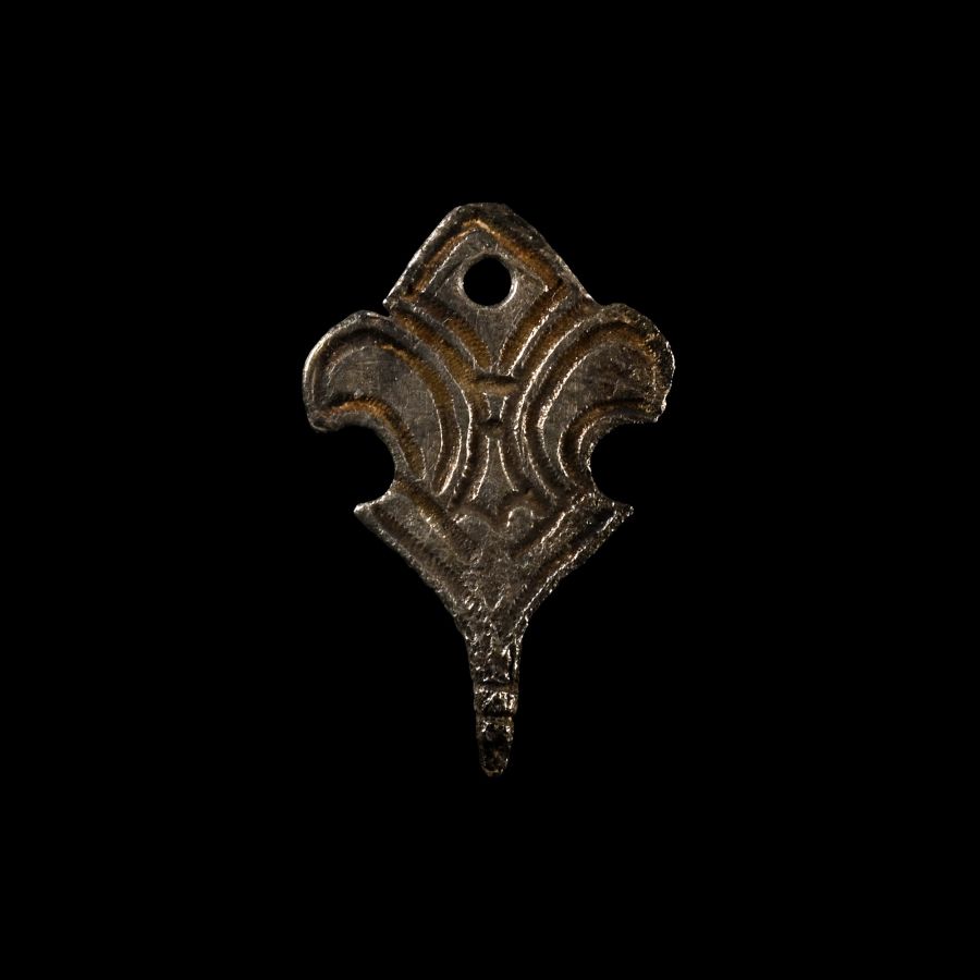Anglo-Saxon Decorated Silver Hooked Tag